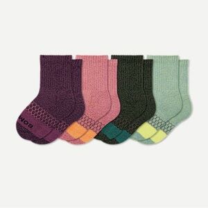 NWT Bombas Junior Marl Calf Sock 4-Pack